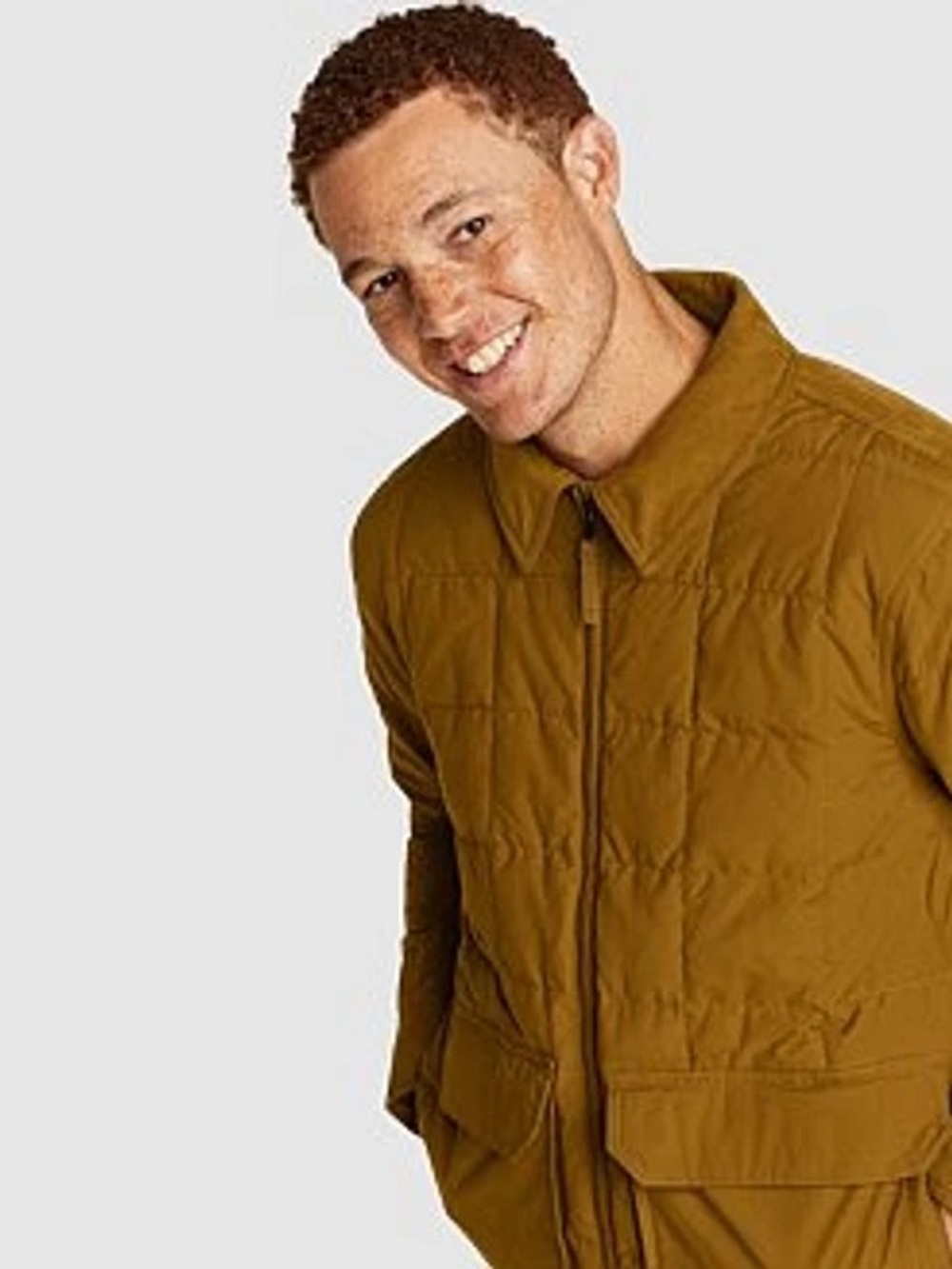 Eddie Bauer Down Quilted Zip-Front Jacket - Brown